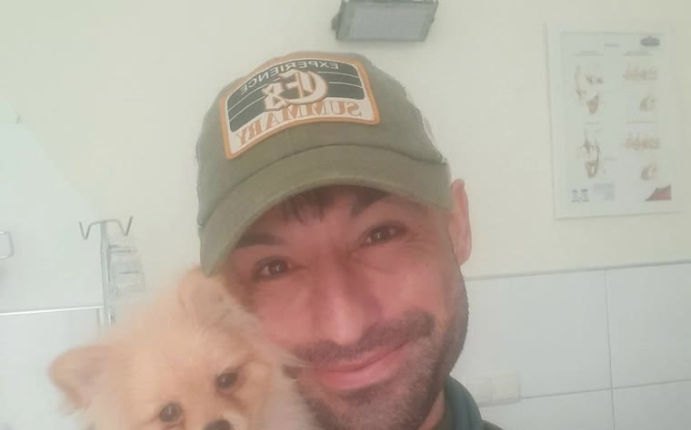 Pomeranian, mikroçip ve pasaport işlemi için klinikte